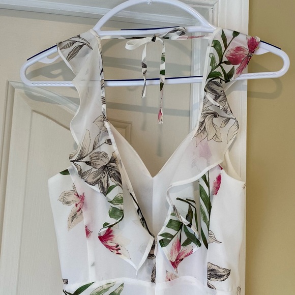 Pink flower sheer thin strap dress - Picture 8 of 11